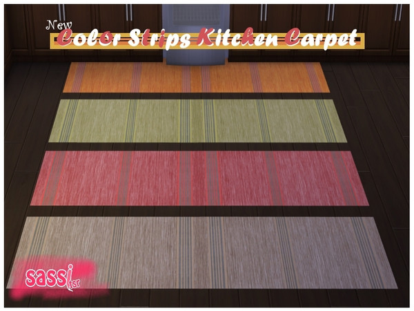 Sims 4 — New Color Strips Kitchen Carpet by sassitsr — A colorful carpet in the kitchen can not miss. These carpets, will