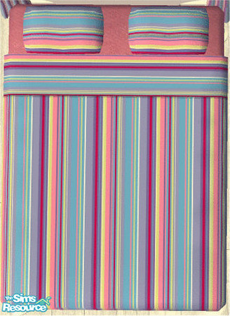 Sims 2 — Pink Stripes Bedroom Bedding by frillyfilly — Pink Stripes Bedroom Bedding (Part of the Pink Stripes Bedroom