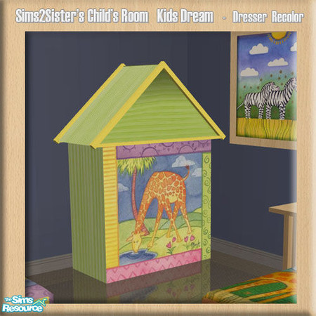 Sims 2 — S2S Child Room Kids Dream Jungle2 - Dresser Recolor by sims2sisters — Dresser Recolor