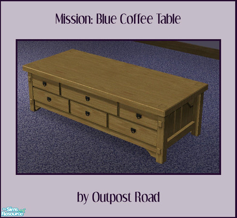 Sims 2 — Mission: Blue - Coffee Table 2 by Outpost_Road — Coffee Table to match the Mission: Blue set.