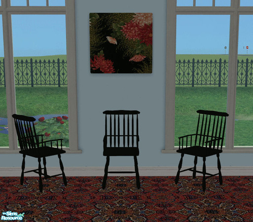 Sims 2 — Shaker Dining Room in Black - Chair by TSR Archive — Recolor of Paleoanth's Shaker dining room. This might be a