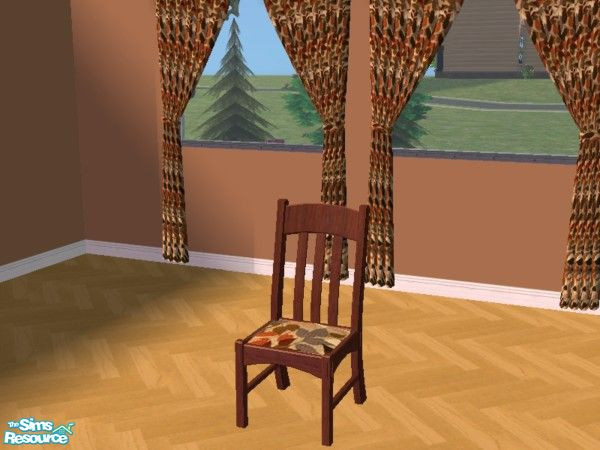 Sims 2 — Brown Leaf Dining Set - Dining Chair by drewsoltesz — A unique brown leaf texture from the 1930's-40's I used