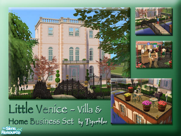 Sims 2 — Little Venice - Villa Set by Tigerblue — Second in the Little Venice series. Two lots; an unfurnished villa and