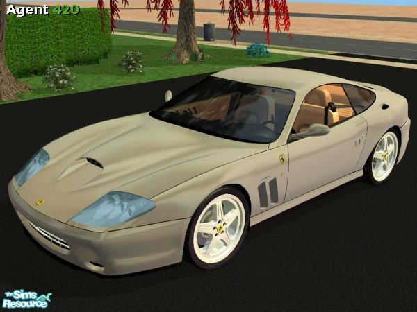 Sims 2 — Metallic Sunny Silver Ferrari 575M by Agent420 — A Metallic Sunny Silver 2005 Ferrari 575M Maranello. MESH by