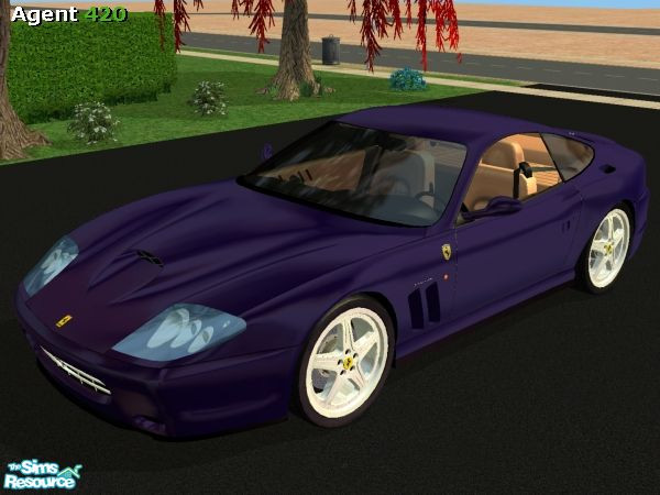 Sims 2 — Metallic Midnight Purple Ferrari 575M by Agent420 — A Metallic Midnight Purple 2005 Ferrari 575M Maranello. MESH