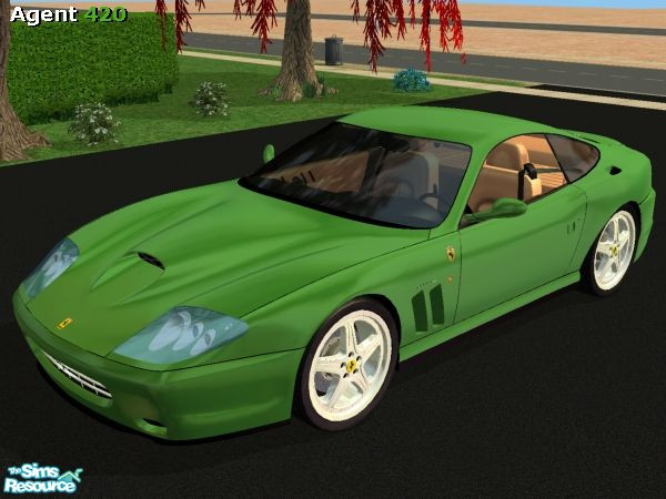 Sims 2 — Metallic Green Ferrari 575M Maranello by Agent420 — A Metallic Green 2005 Ferrari 575M Maranello. MESH by Tre