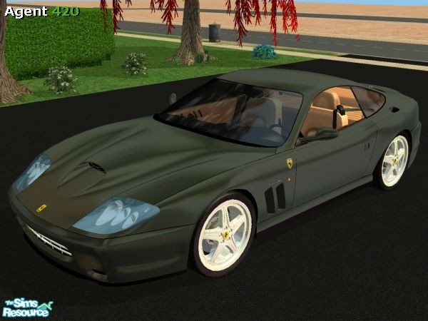 Sims 2 — Metallic DarkGrey Ferrari 575M Maranello by Agent420 — A Metallic Dark Grey 2005 Ferrari 575M Maranello. MESH by