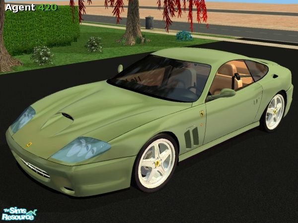 Sims 2 — Metallic L-Green Ferrari 575M Maranello by Agent420 — A Metallic Light Green 2005 Ferrari 575M Maranello. MESH