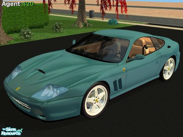 Sims 2 — Metallic Teal Ferrari 575M Maranello by Agent420 — A Metallic Teal 2005 Ferrari 575M Maranello. MESH by Tre