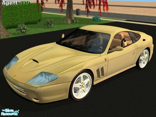 Sims 2 — Metallic Tan Ferrari 575M Maranello by Agent420 — A Metallic Tan 2005 Ferrari 575M Maranello. MESH by Tre