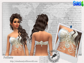 Sims 4 — Bellydance Style 3 top by follia69 — This is a bellydance top in silver and cristals. Enjoy ! Find more creation