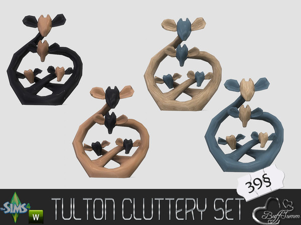Sims 4 — Tulton Cluttery Sculpture Giraffe by BuffSumm — Cluttery Set for the Tulton Series. The set contains 18 new