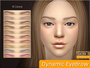 Sims 4 — Dynamic Eyebrow by TsminhSims — EYEBROW.N5 - Ten colors - Custom thumbnails - For Male and Female - For Teen -