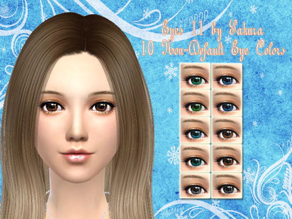 Sims 4 — Eyes 11 by SakuraPhan — Eyes have 10 colors (non-default) Location under: Makeup/Facepaint You can use any of my
