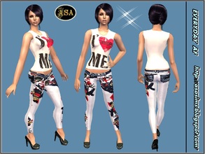 Sims 2 — ASA_Dress_334_AF by Gribko_Sveta — White trousers and vest for women TS2