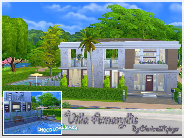 Sims 4 — Villa Amaryllis by Charlene27player_-_Choco__Lova_Sims — Villa Amaryllis is a modern house with a nice