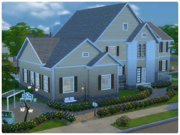 Sims 4 — Mansion Fiona by Aliona7772 — Traditional style mansion for a family with up to three kids. It has beautiful
