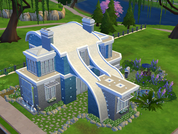 Sims 4 — Blue Night Villa by alexandrakathryn — Three bedrooms within this property. This consists of a double bedroom, a