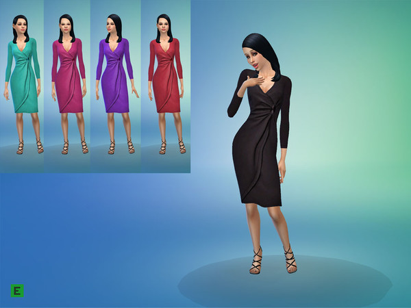 Sims 4 — Dress Sony by Elfdor — - 5 colors - everyday, formal, party - teen to elder - stand alone set