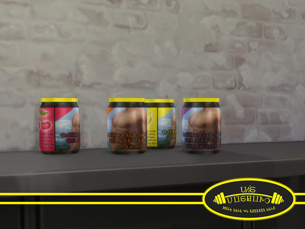 Sims 4 — Canister with proteins in powder by 333EvE333 — Canister of proteins in powder Deco/Clutter Price 99 4 flavours