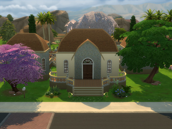 Sims 4 — Cherry Blossom Wedding Venue by mcc25 — This beautiful wedding venue comprises a wedding arch, seating area, a