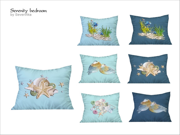 Sims 4 — [Serenity bedroom] Bed pillow patterned by Severinka_ — Bed pillow patterned of a set 'Bedroom Serenity' 7 color