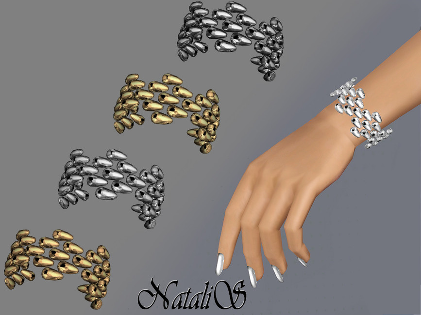 The Sims Resource NataliS TS3 Metal beads bracelet FTFE