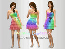 Sims 4 — Rainbow Recolor Romantic Frilly Dress by Kawaii_Sweetie — Hi! This is my first CC. It's three simple recolors in