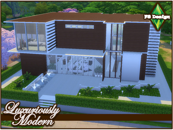 Sims 4 — Luxurious Modern by fsdesign2 — The WOW factor is abundant and absolutely bursting at this family home.