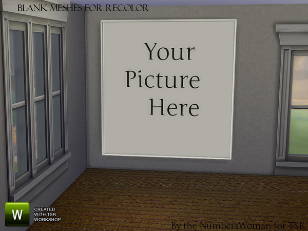 Sims 4 — Blank Meshes Large Picture by TheNumbersWoman — Canvases, pictures and rugs made for the recolor artist. These