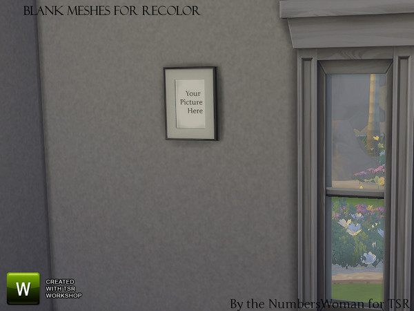 Sims 4 — Blank Meshes Small Matte by TheNumbersWoman — Canvases, pictures and rugs made for the recolor artist. These can