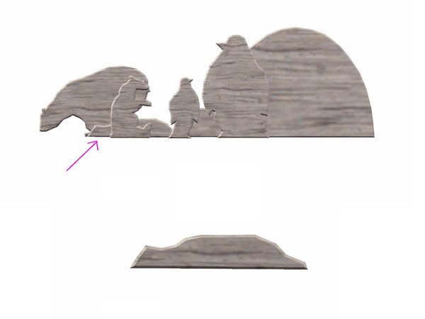 Sims 3 — Wooden Iceberg by Flovv — A wooden decoration.