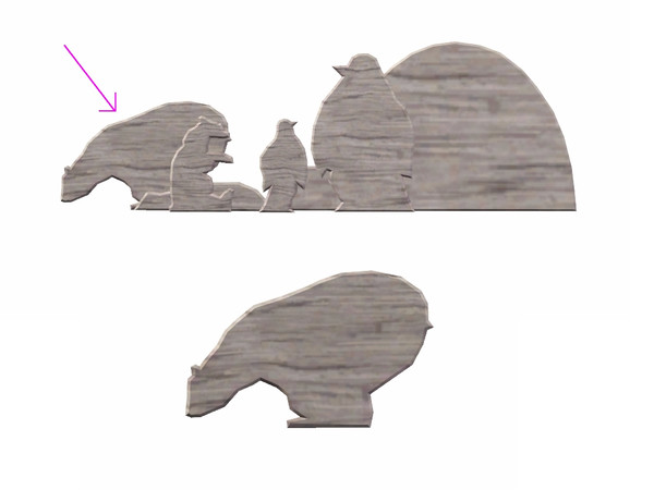 Sims 3 — Wooden Mother Bear by Flovv — A wooden decoration.