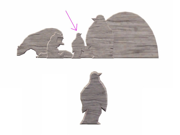 Sims 3 — Wooden Penguin by Flovv — A wooden decoration.