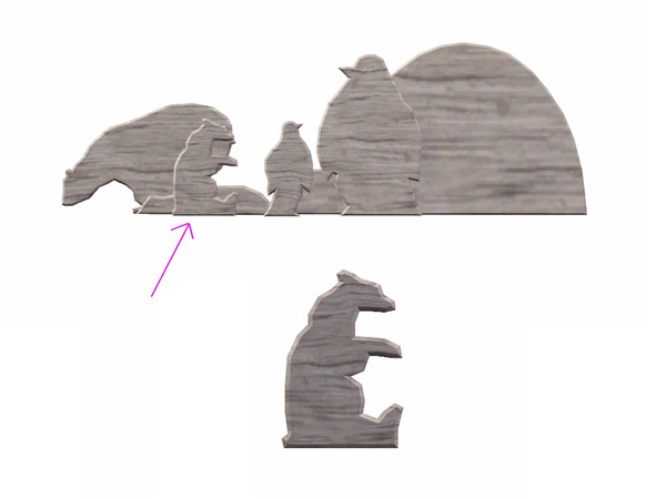 Sims 3 — Wooden Polar Bear by Flovv — A wooden decoration.