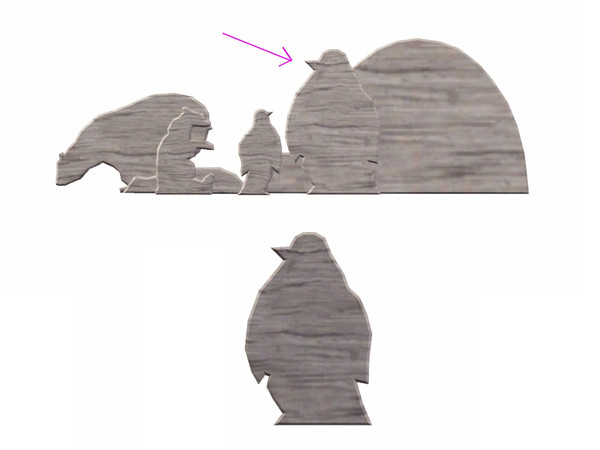 Sims 3 — Wooden Mother Penguin by Flovv — A wooden decoration.