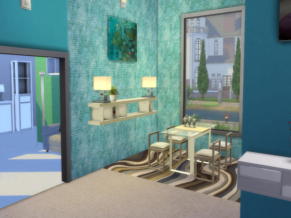 Sims 4 — Colorscape Tile by Aulaire — A cool and colorful tile wallpaper for your home.