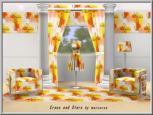Sims 3 — Cross & Stars_marcorse by marcorse — Themed pattern plain cross with star trails for Easter,.