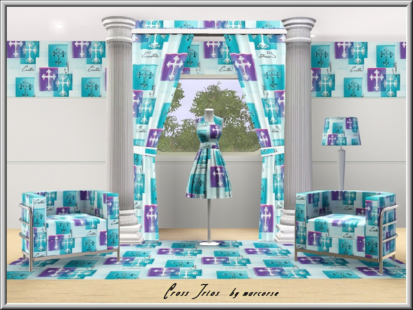 Sims 3 — Cross Trios_marcorse by marcorse — Themed pattern: trio images of traditional Easter cross and text.