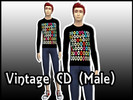 Sims 4 — Vintage CD (Male) by ShirtCustomizer — Hi Loves! Vintage CD for your Sims! It is a set, if you download it both