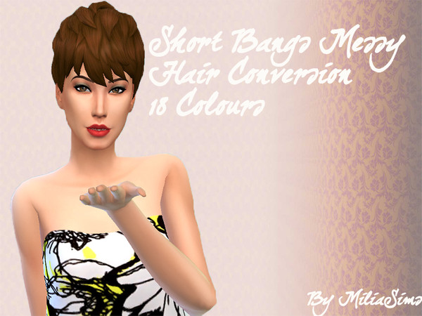 Sims 4 — Short Bangs Messy - Hair conversion by MiliaSims — A new hair conversion for your simmies ! 18 colours and