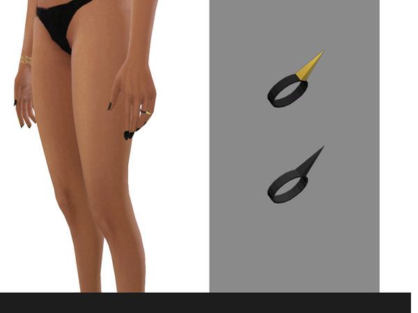 Sims 4 — ShakeProductionsLOOKBOOK-Ring by ShakeProductions — Ring with spike detail - 2 colors - NEW MESH