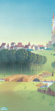 Sims 2 — Sleeping Beauty Disney Mural - Left by foxysensei — The Disney Castle mural for your kids.
