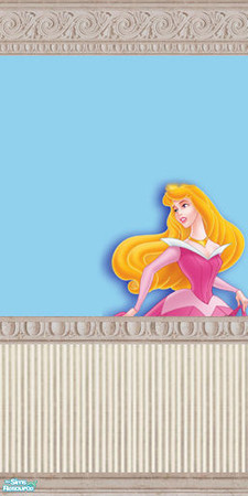 Sims 2 — Sleeping Beauty Disney Walls - Aurora by foxysensei — A set of two walls. Aurora looks behind her in one, and in