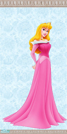 Sims 2 — Sleeping Beauty Disney Walls - FL Blue by foxysensei — Aurora graces this wall in full length. Part of a twin