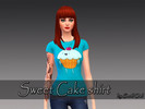 Sims 4 — Sweet t-shirt  by Small_Owl — T-Shirt with funny cake for female/
