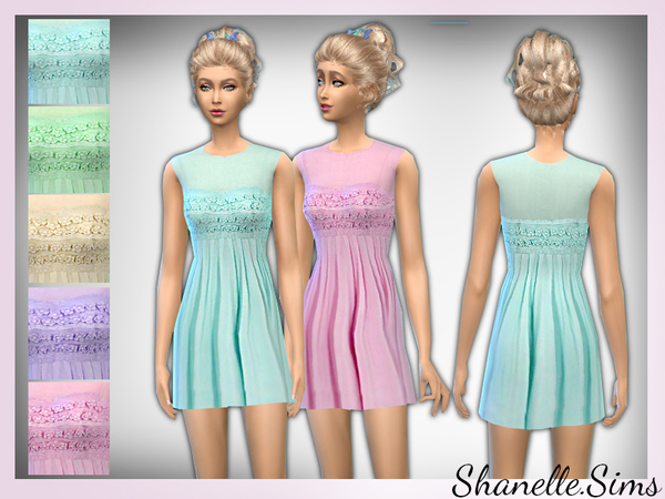 The Sims Resource - Sweet chiffon mini dress