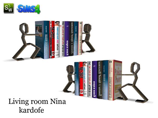 Sims 4 — kardofe_Lliving room Nina_books by kardofe — Group attached by a book figurines