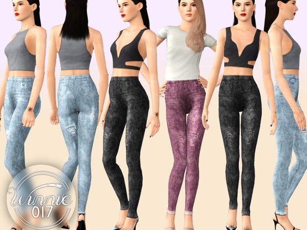 The Sims Resource - Overdye High Waisted Jeans