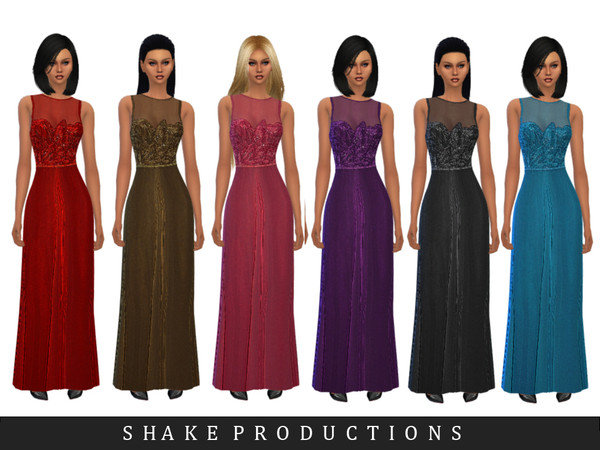 Sims 4 — ShakeProductions SET22-1 by ShakeProductions — Embellished gown with 7 colors